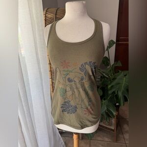 Disney lilo and stitch Disneyland Tan Fitted Graphic‎ Tank Top